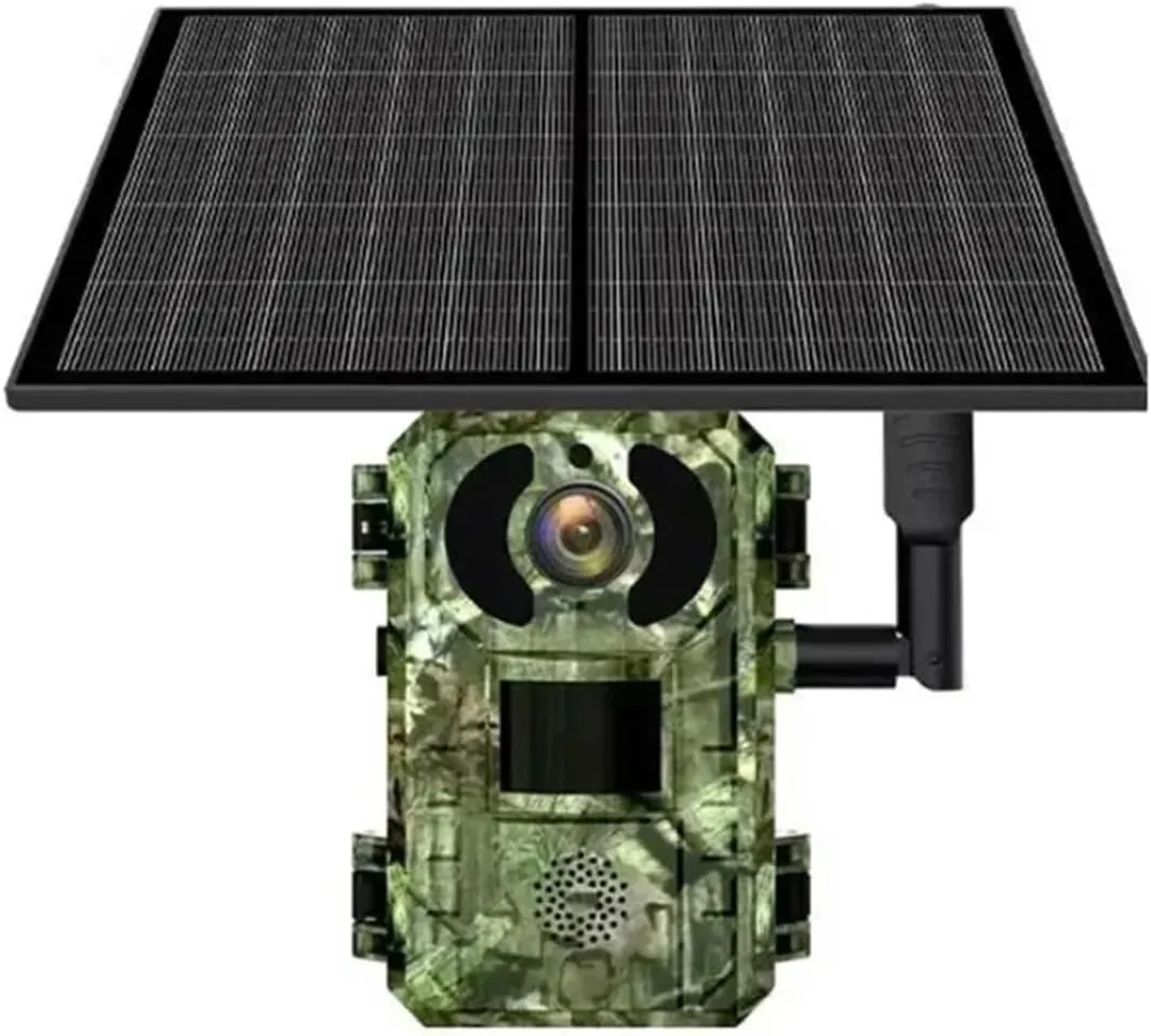 4G Sim Card LTE Cellular 4W Solar 7800mAh Battery Outdoor Hunting Trail Motion Activated Night Vision 4MP IP66 Wildlife Camera(EU 4G Band)