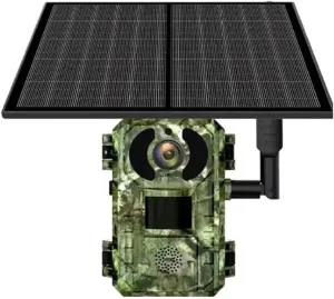 4G Sim Card LTE Cellular 4W Solar 7800mAh Battery Outdoor Hunting Trail Motion Activated Night Vision 4MP IP66 Wildlife Camera(EU 4G Band)