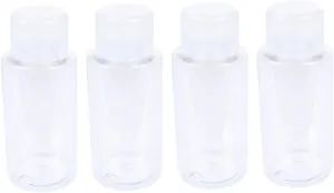 4Pcs Portable Makeup Remover Water Bottles Transparent Refillable Empty Bottles with Pump Head Lightweight Cosmetic Travel Bottles for Liquids and Gels