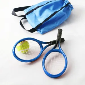 4X Miniature Tennis Set, Miniature Sports Tennis Racket and Ball Set, Ornament, Decoration, Mini Dollhouse, Crafts, Mini Tennis Decor