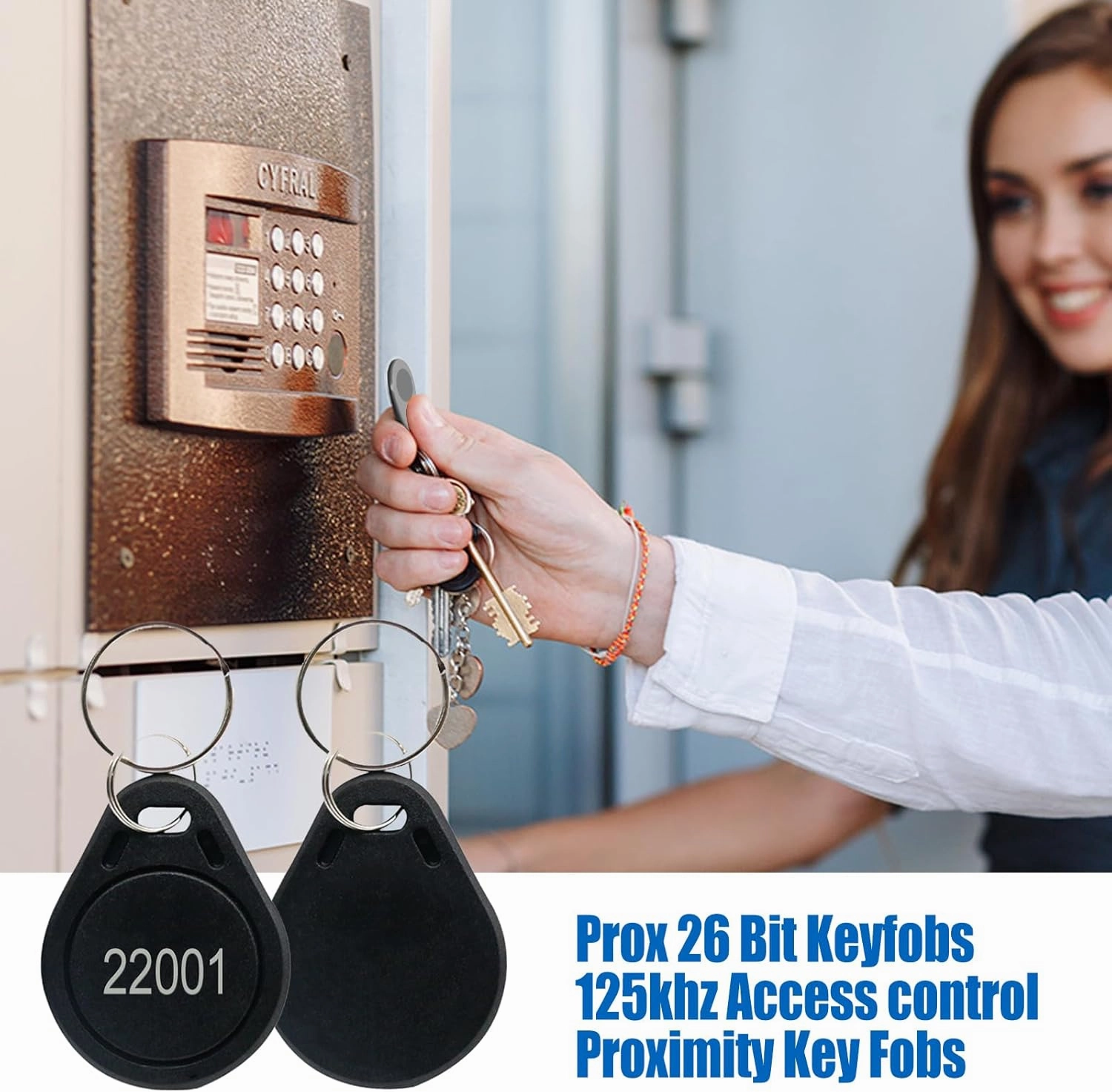 50 Pcs 26 Bit Proximity Key Fobs Compatable with Prox Key ISOProx 1346 1386 1326 H10301 Format Readers, Works with The Vast Majority of Access Control Systems (50 PCS)