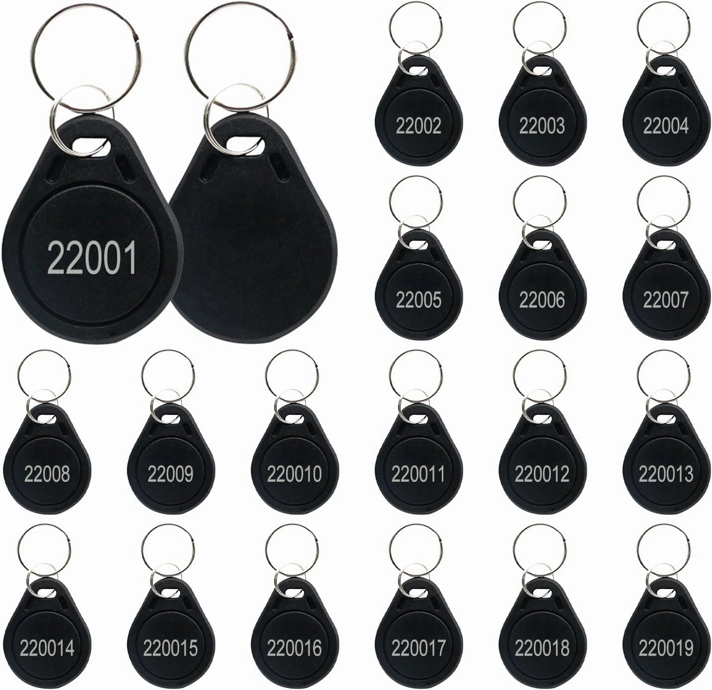 50 Pcs 26 Bit Proximity Key Fobs Compatable with Prox Key ISOProx 1346 1386 1326 H10301 Format Readers, Works with The Vast Majority of Access Control Systems (50 PCS)