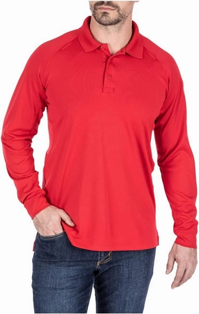 5.11 Tactical Men's Performance Long Sleeve Work Polo, 100% Polyester Fabric, Style 72049/72049T