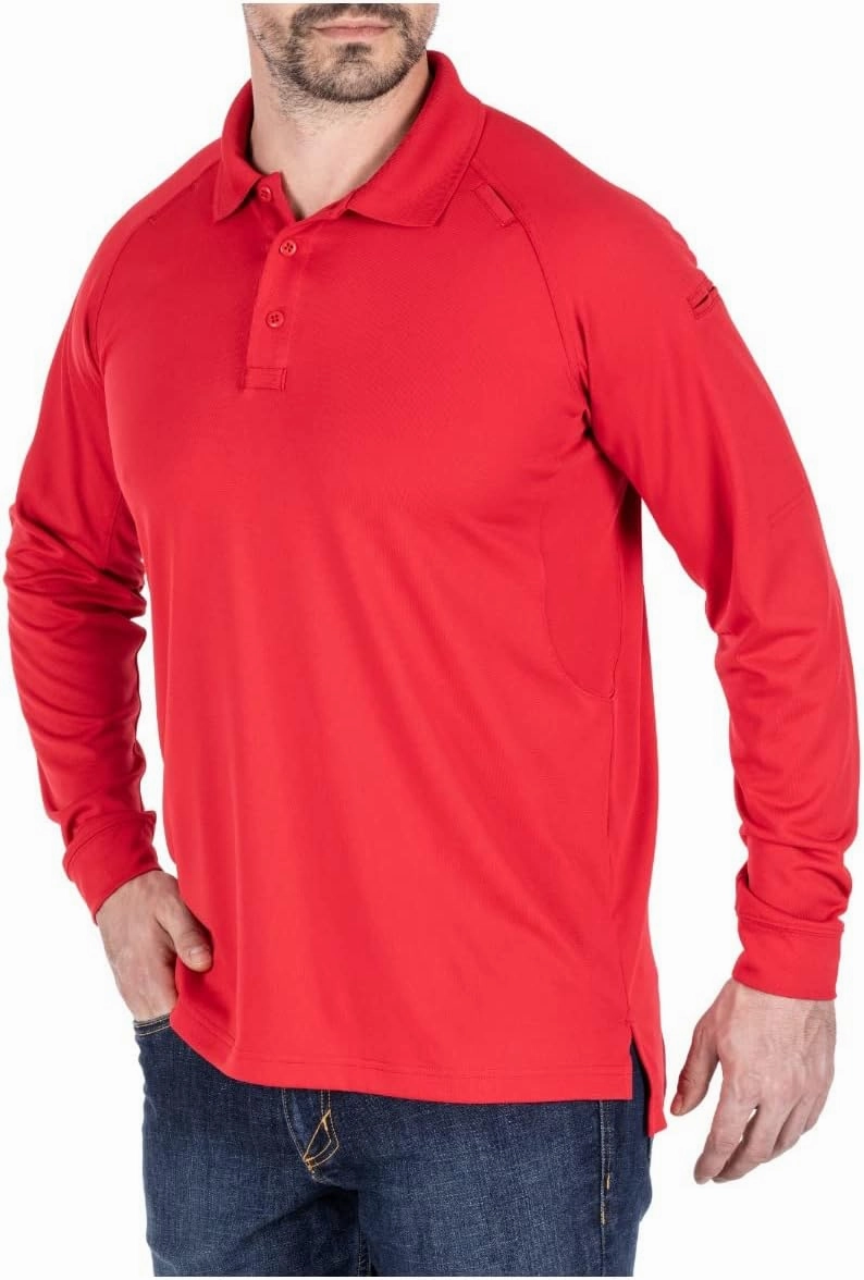 5.11 Tactical Men's Performance Long Sleeve Work Polo, 100% Polyester Fabric, Style 72049/72049T