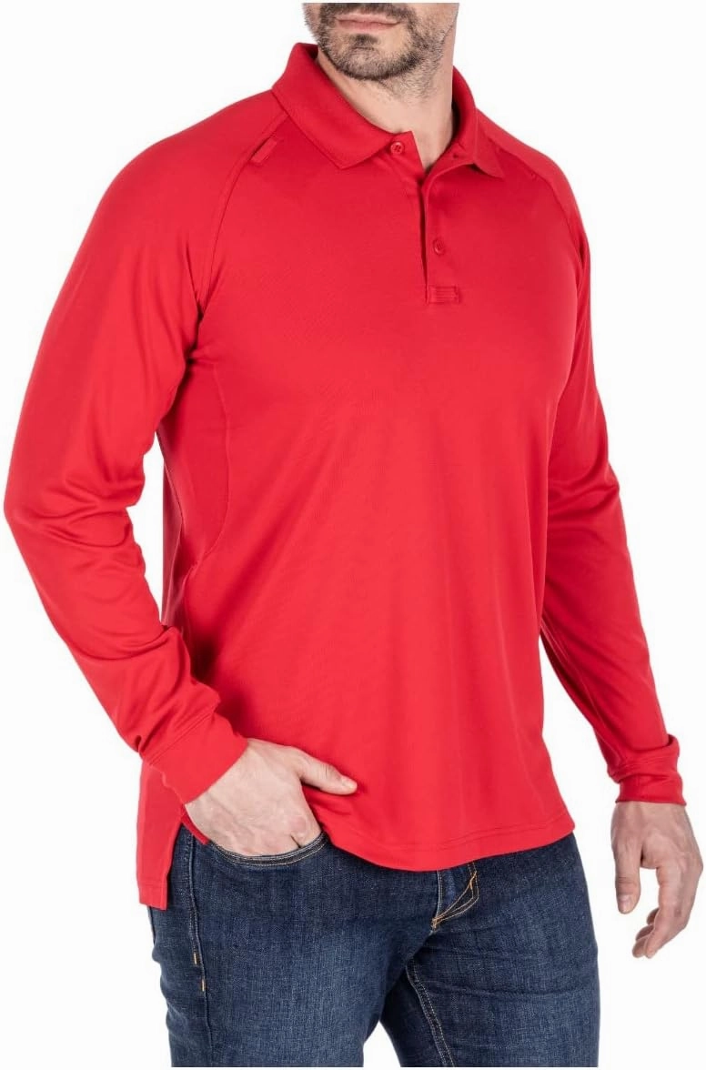 5.11 Tactical Men's Performance Long Sleeve Work Polo, 100% Polyester Fabric, Style 72049/72049T