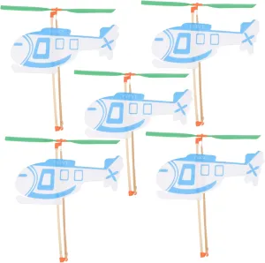 5pcs Band Powered Helicopter Toys Creative Aircraft Gliders for Boy Girl Lightweight Design Flying Activities for Parent-boy Girl Interaction