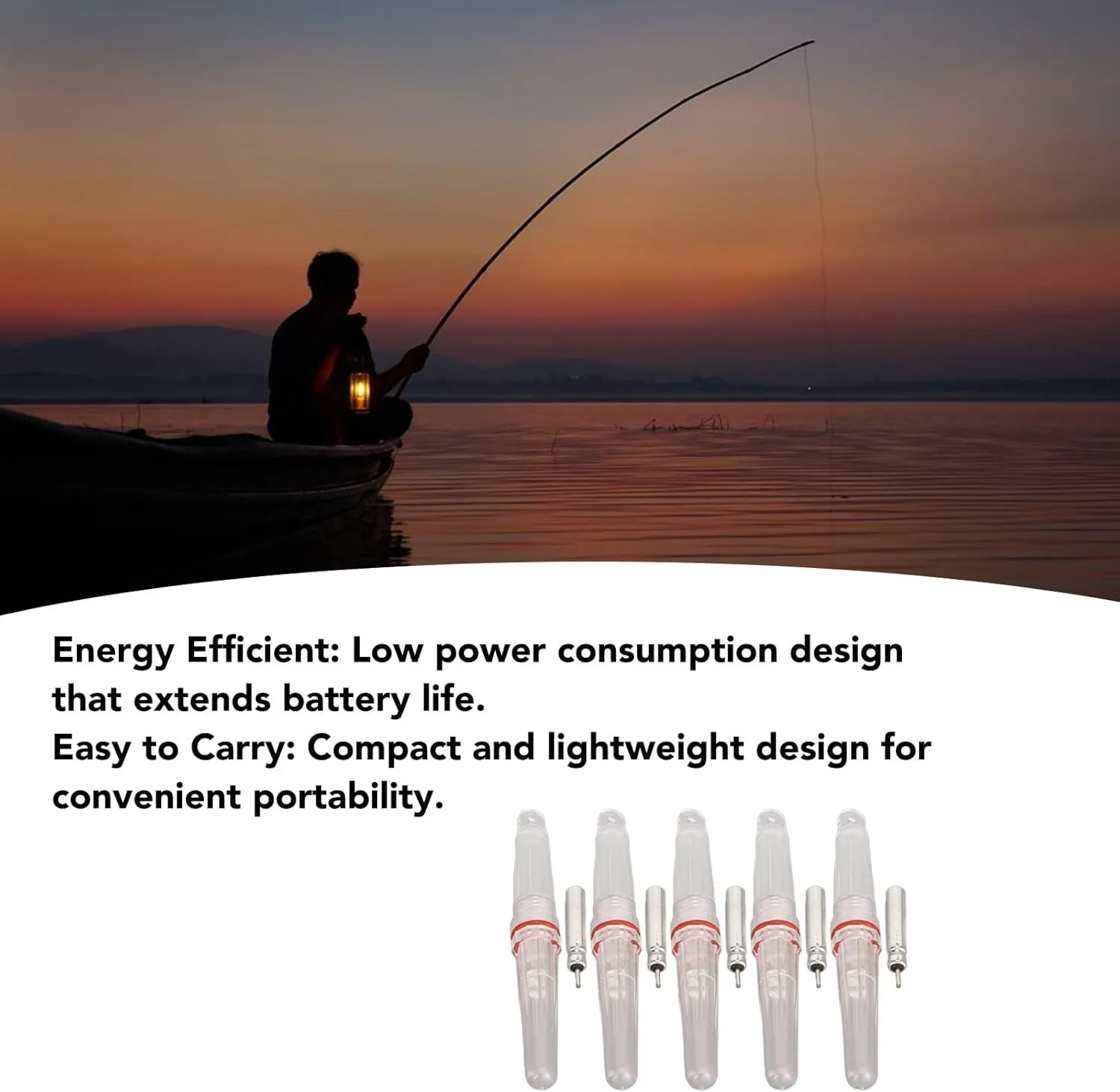 5PCS LED Fishing Lure Light, Glow Sticks Fishing Lure Light PE Fishing Glow Sticks Suitable for Night Fishing Light Up