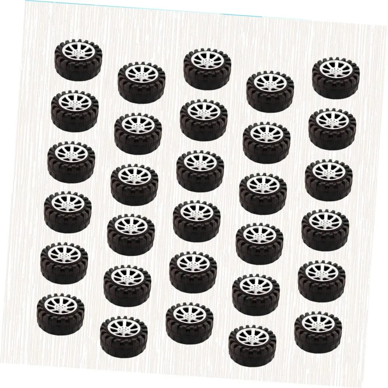60pcs Black Plastic Toy Car Wheels Handmade Craft Accessories for Car Models and Toys for and Creative Projects