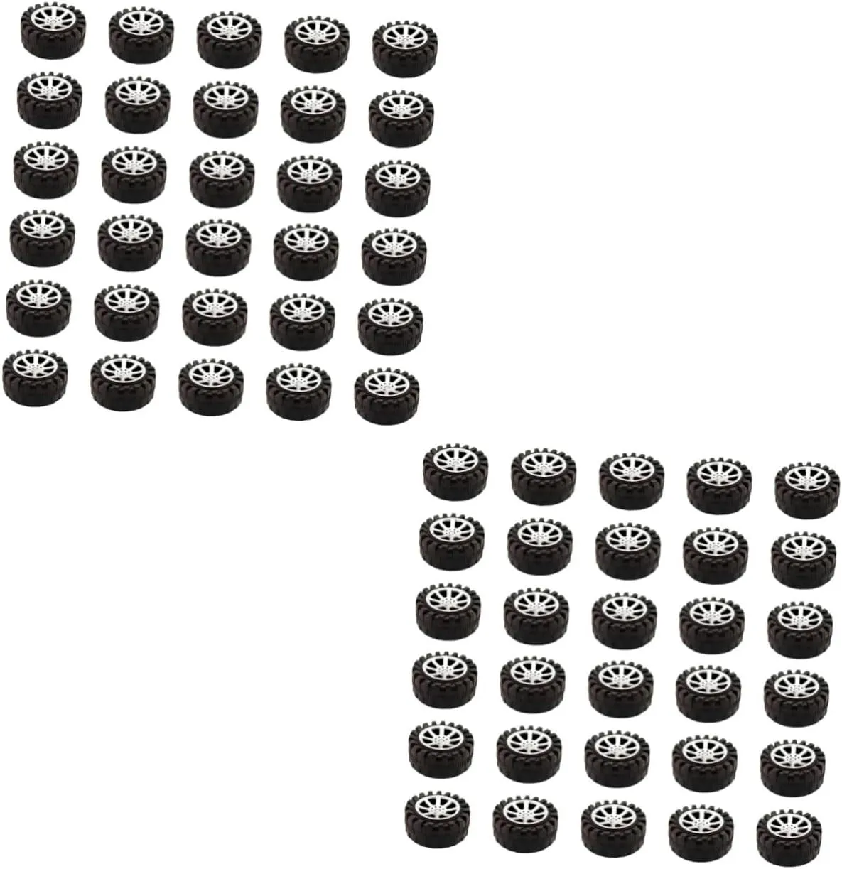 60pcs Handmade Toy Wheels Plastic Round Wheels for Car Accessories Crafts and Models for Creative Projects