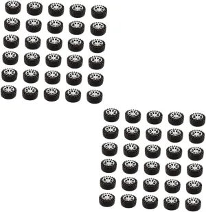 60pcs Handmade Toy Wheels Plastic Round Wheels for Car Accessories Crafts and Models for Creative Projects