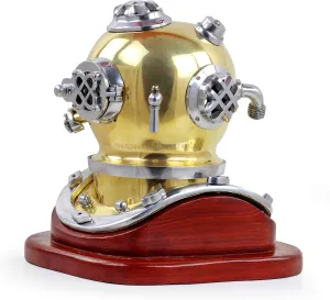 6" Scuba Diving Nautical Helmet | Maritime Ship's Decorative Helmet | Nagina International (6 Inches, Aluminum Nickel-On Base)