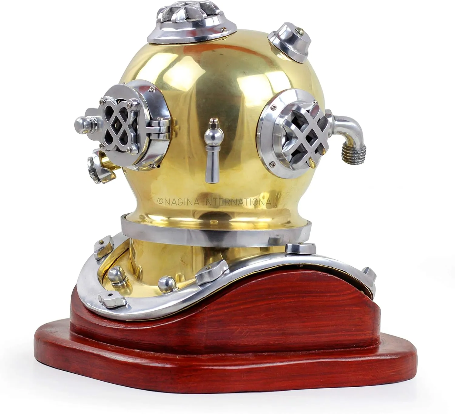 6" Scuba Diving Nautical Helmet | Maritime Ship's Decorative Helmet | Nagina International (6 Inches, Aluminum Nickel-On Base)