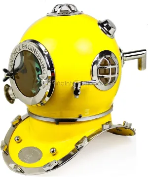 6" Scuba Diving Nautical Helmet | Maritime Ship's Decorative Helmet | Nagina International (6 Inches, Nickel Yellow)