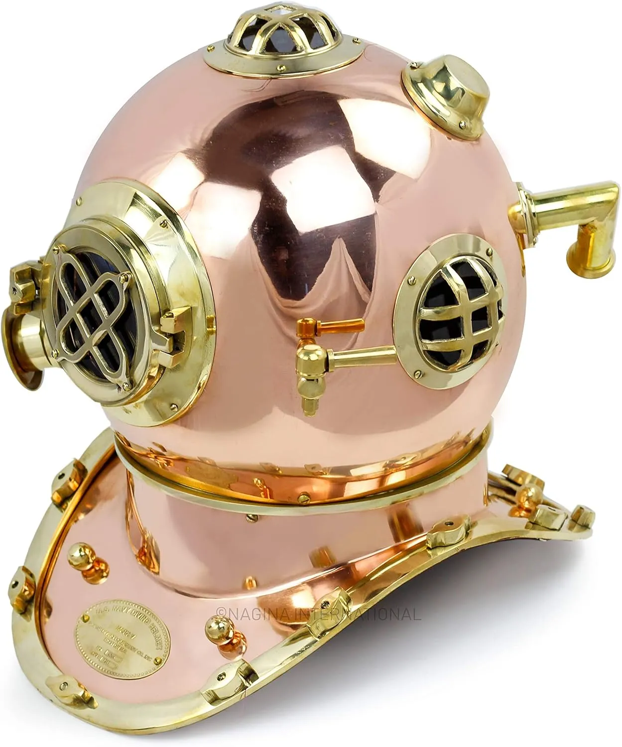 6" Scuba Diving Nautical Helmet | Maritime Ship's Decorative Helmet | Nagina International (6 Inches, Polished Copper)