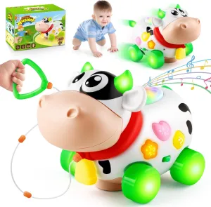 7 in 1 Multi-Functional Bilingual Musical Cow Toys, Baby Toys for 6–12 Months, Early Learning Educational Toys – Christmas & Birthday Gifts for 12–18 Months, 1–2 Year Old Boys and Girls.