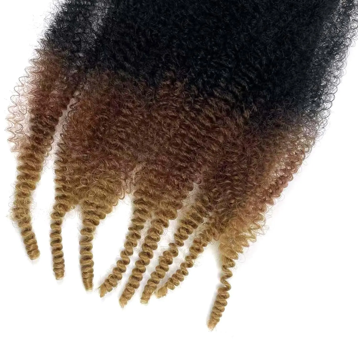 8 packs Marley Twist Braiding Hair 16 Inch T1B/30/27 Marley Hair Pre-Separated Springy Afro Twist Hair Extension Afro Twist Crochet Hair Braids Spring Twist for Black Women (16 Inch, 1B/30/27)