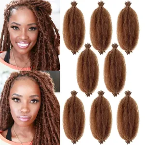 8 Packs Springy Afro Twist Hair 16 Inch Pre-Separated Spring Twist Hair for Soft Butterfly Locs Crochet Hair Marley Twist Braiding Hair Extensions for Black Women(16 Inch, 30#)