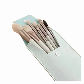 8pcs Professional Makeup Brush Set Cosmetic Powder Eye Shadow Foundation Blush Blending Concealer Beauty Make Up Tool Brochas(Green with bag)