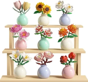 9 Flowers 850Pcs Mini Building Blocks Set for Adults – Botanical Flower Model Kit with Roses – Micro Toy Building Bricks Set for Room Decor – Unique Valentine’s Gift for Teens and Adults Age 14 