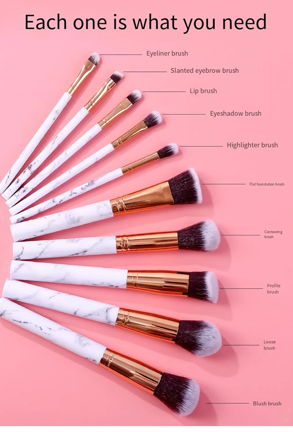 A full set of 10-piece brush sets