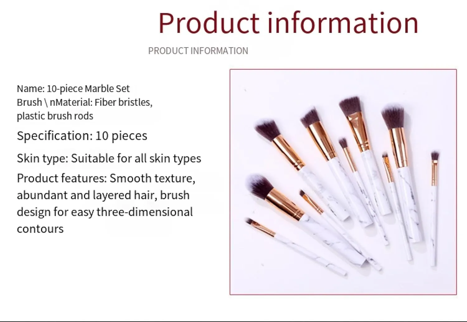 A full set of 10-piece brush sets