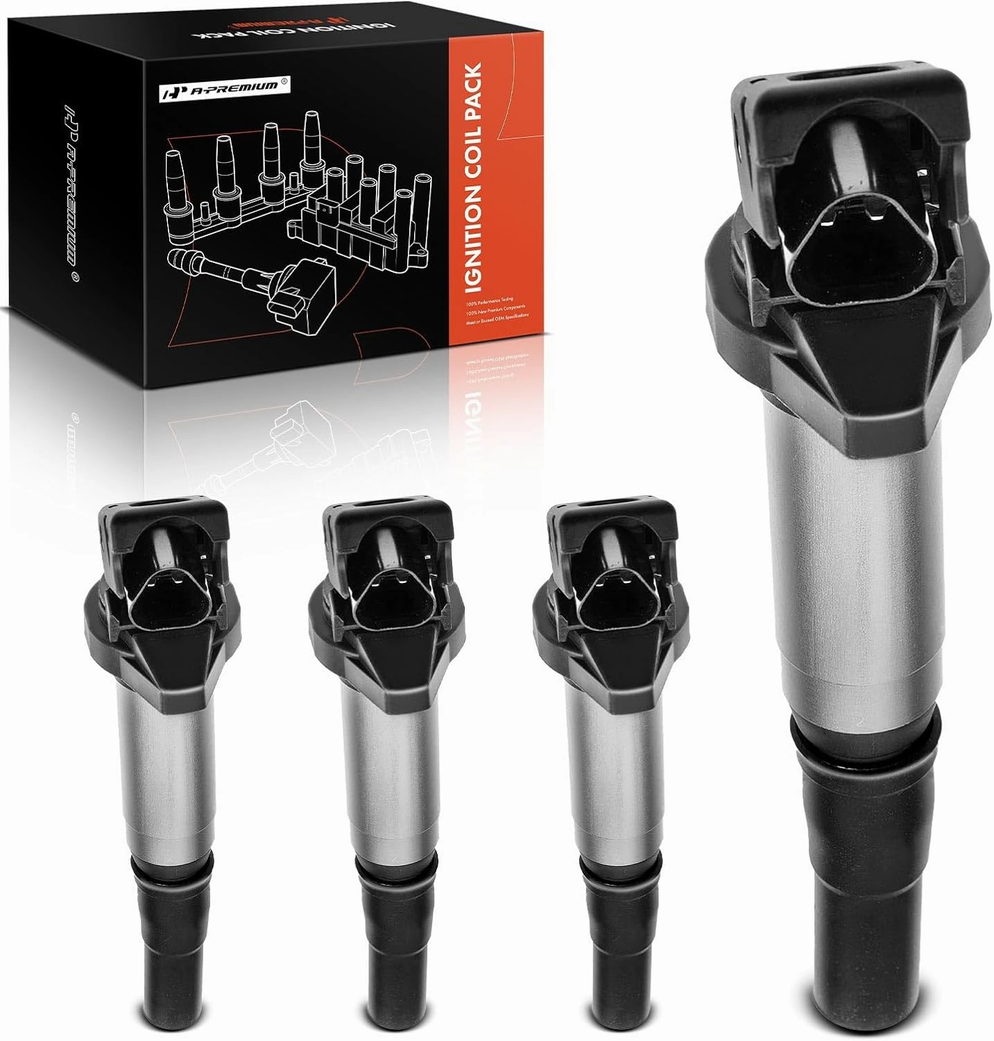 A-Premium Ignition Coil Pack Compatible with Mini Cooper 2007-2007 L4 1.6L Naturally, Cooper 2008-2013 L4 1.6L Turbo, Cooper Countryman 2011-2016 L4 1.6L Turbo, Cooper Paceman L4 1.6L Turbo, Set of 4