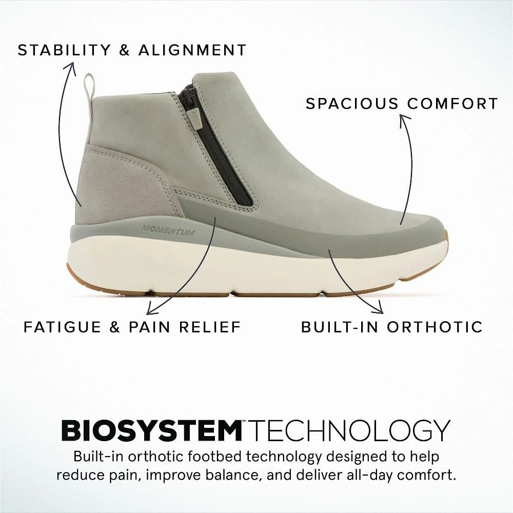 ABEO MXV Shift Zip Booties for Women | Fall Boots for Women | Water Resistant Leather | Built-In Orthotic Insole