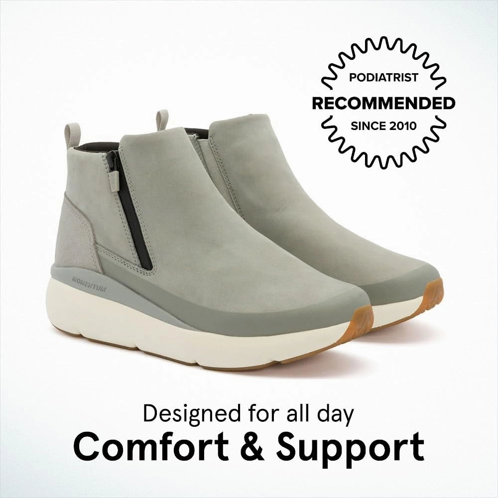 ABEO MXV Shift Zip Booties for Women | Fall Boots for Women | Water Resistant Leather | Built-In Orthotic Insole