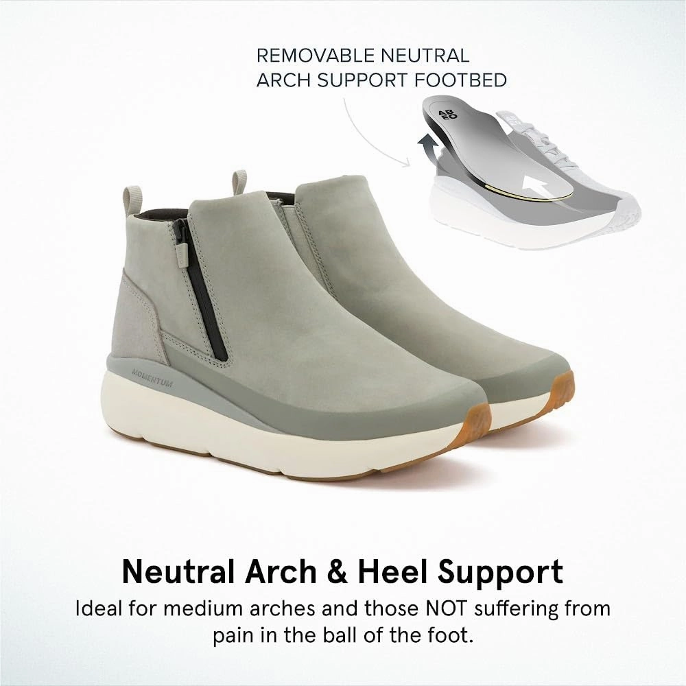 ABEO MXV Shift Zip Booties for Women | Fall Boots for Women | Water Resistant Leather | Built-In Orthotic Insole
