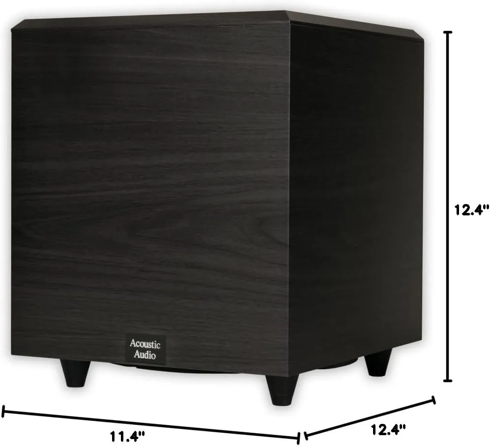 Acoustic Audio PSW-10 400 Watt 10-Inch Down Firing Powered Subwoofer (Black)