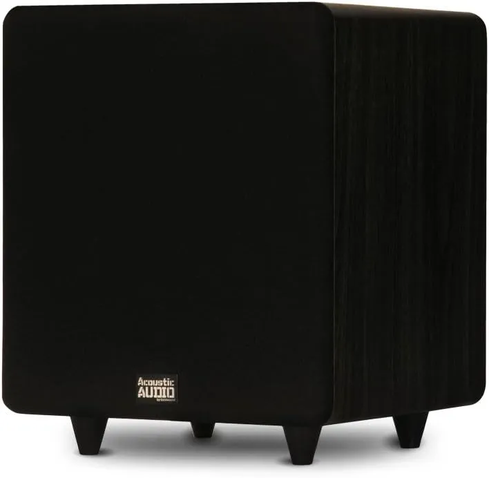 Acoustic Audio PSW400-10 Home Theater Powered 10" LFE Subwoofer Black Front Firing Sub,400 Watts