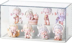 Acrylic Clear Display Box for Doll Toy Collectibles, 2 Layer Adjustable Acrylic Display Case, Stackable Display Box Showcase,Miniature Figurines Dustproof Protection Storage & Organizing