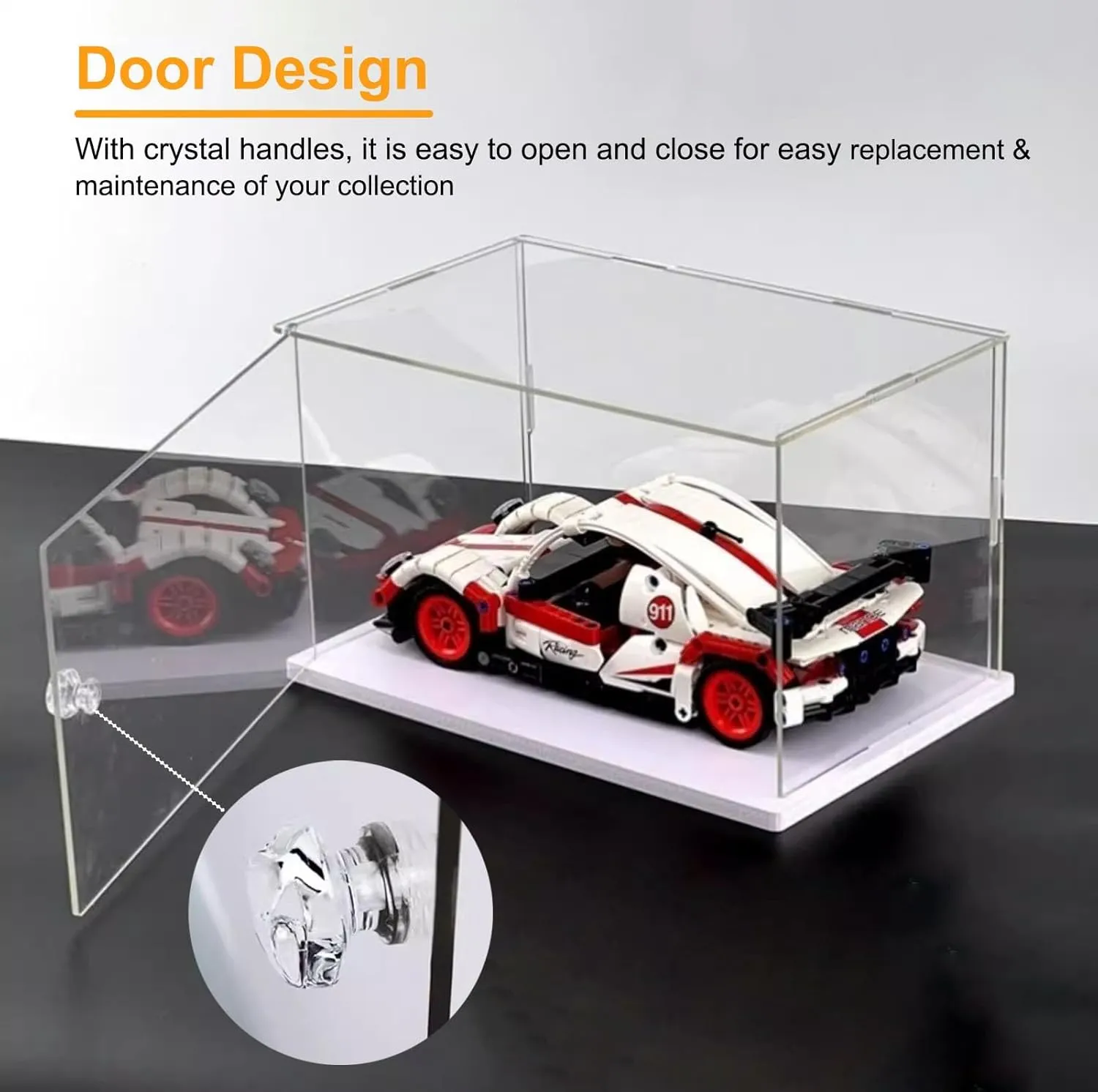 Acrylic Display Case Small Clear Acrylic Box Stackable, Action Figure/Stuffed Animal Display Riser Stand, Rectangle Transparent Display Case Storage Bins(10 x 20 x 20 cm (4 x 8 x 8 in))