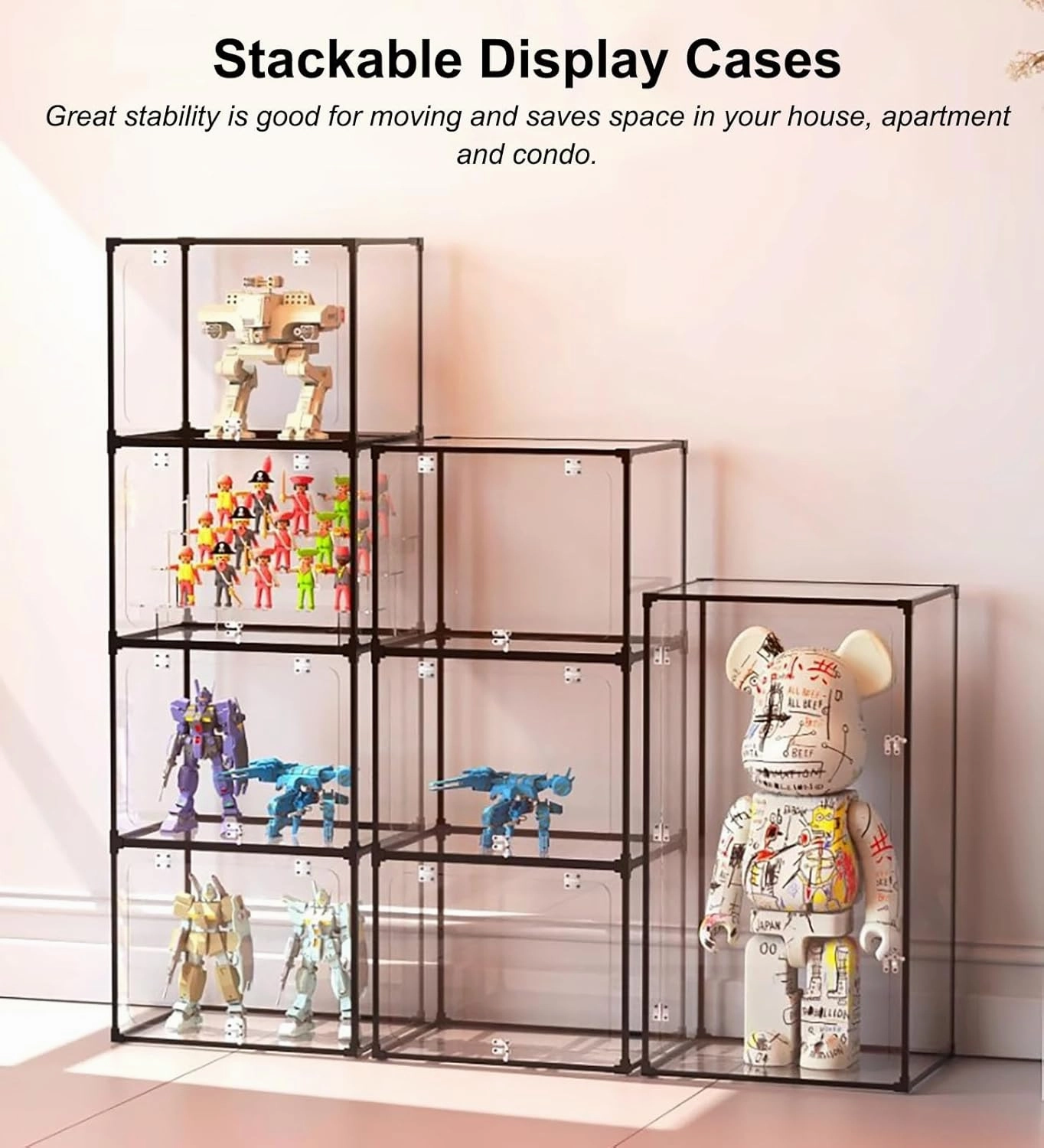 Acrylic Display Case Dustproof Rectangular Cube Showcase, Clear Acrylic Box Storage Containers UV Protected, Small Plastic Display Bins Alternative Glass Case(25x15x15cm(10x6x6in))