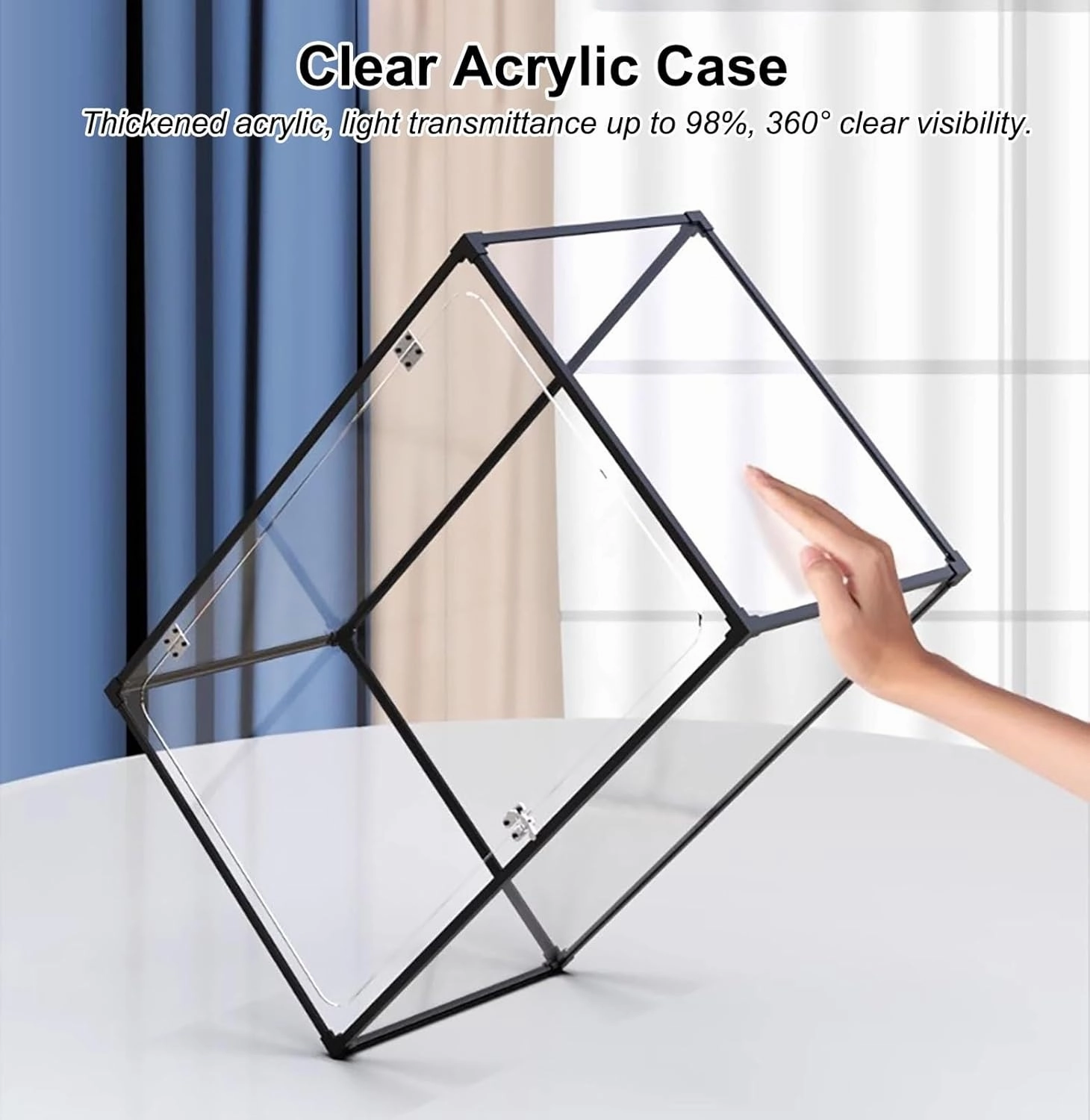 Acrylic Display Case Dustproof Rectangular Cube Showcase, Clear Acrylic Box Storage Containers UV Protected, Small Plastic Display Bins Alternative Glass Case(25x15x15cm(10x6x6in))