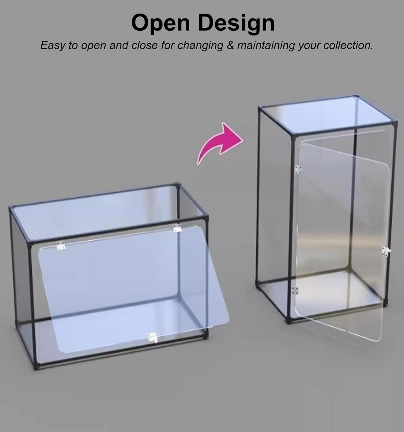 Acrylic Display Case Dustproof Rectangular Cube Showcase, Clear Acrylic Box Storage Containers UV Protected, Small Plastic Display Bins Alternative Glass Case(25x15x15cm(10x6x6in))