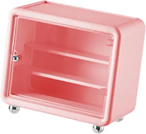 Action Figure Display Case Cabinet Showcase Organizer Box Storage for Mini Figurines Party, Pink