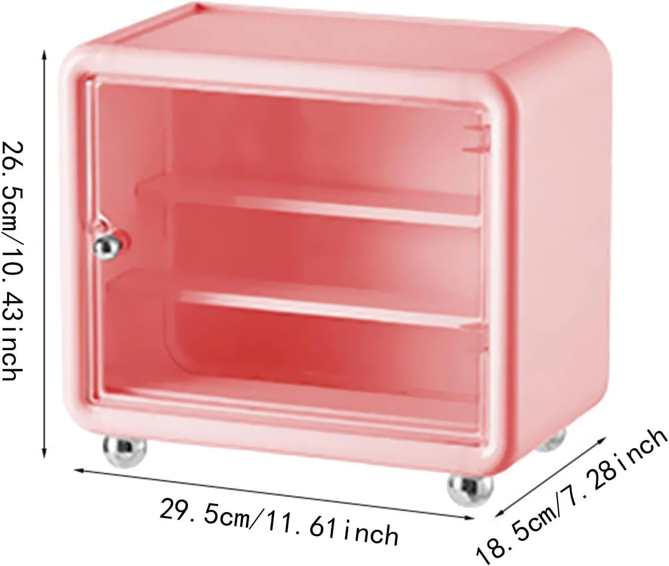 Action Figure Display Case Cabinet Showcase Organizer Box Storage for Mini Figurines Party, Pink