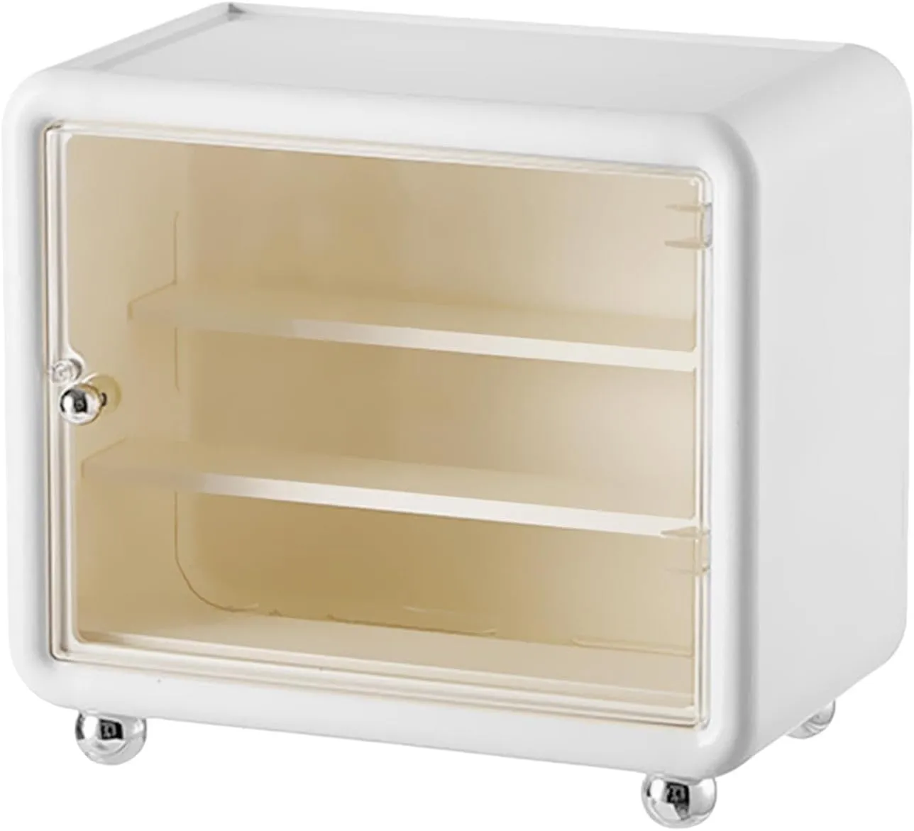 Action Figure Display Case Cabinet,Storage Stackable Shelf Table Showcase Organizer Box for Toys Birthday Party, White