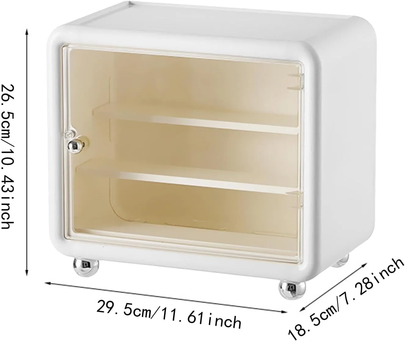 Action Figure Display Case Cabinet,Storage Stackable Shelf Table Showcase Organizer Box for Toys Birthday Party, White