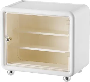 Action Figure Display Case Cabinet,Storage Stackable Shelf Table Showcase Organizer Box for Toys Birthday Party, White