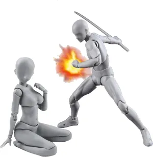 Action Figures PVC Model (Grey Color) with Box Drawing Figure Models for Artists(Female Male)