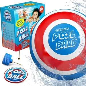 Activ Life Ultimate Pool Ball, Fill It with Water for Underwater Swimming Pool Games, Passing, Dribbling, Diving Fun Toys for Boys Girls Adults, Summer Gifts, Beach Trips, 6 inches, Blue/Red
