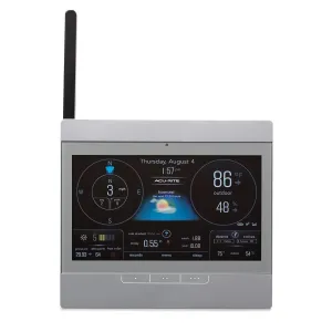 AcuRite Atlas Home Weather Station High-Definition Display for Temperature, Humidity, Wind Speed, Wind Direction, Hyperlocal Forecast, and Programmable Alerts with Built-in Barometer - Gray (06105M)