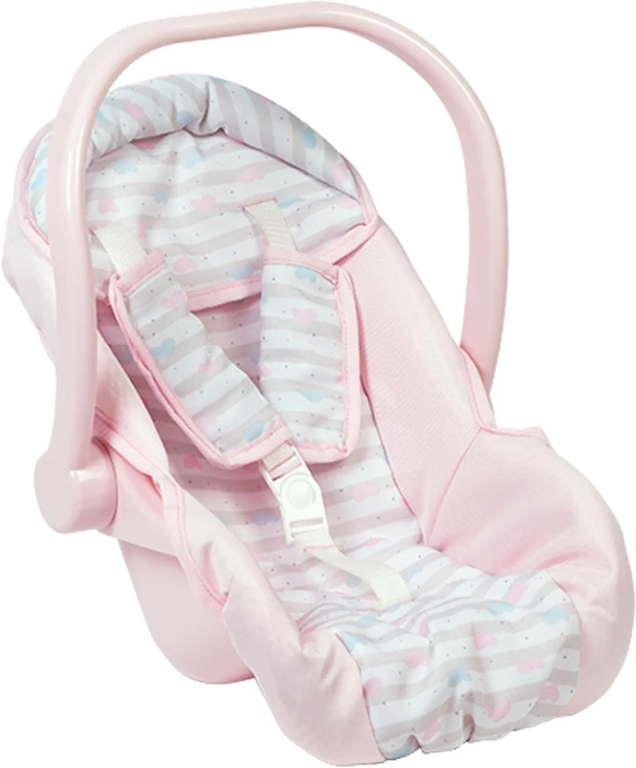 Adora up to 20 Inch Baby Doll Car Seat Carrier Pink Handle Converts to Rocker Lightweight Machine Washable Cover Toy Baby Doll Car Seat Accessory - Classic Pastel