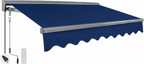 ADVANING Classic Series 16'X10' Electric Retractable Awning, 100% Acrylic UV  Sun Shade Canopy, Indigo & Black (Dutch Weave), EA1610-A202H
