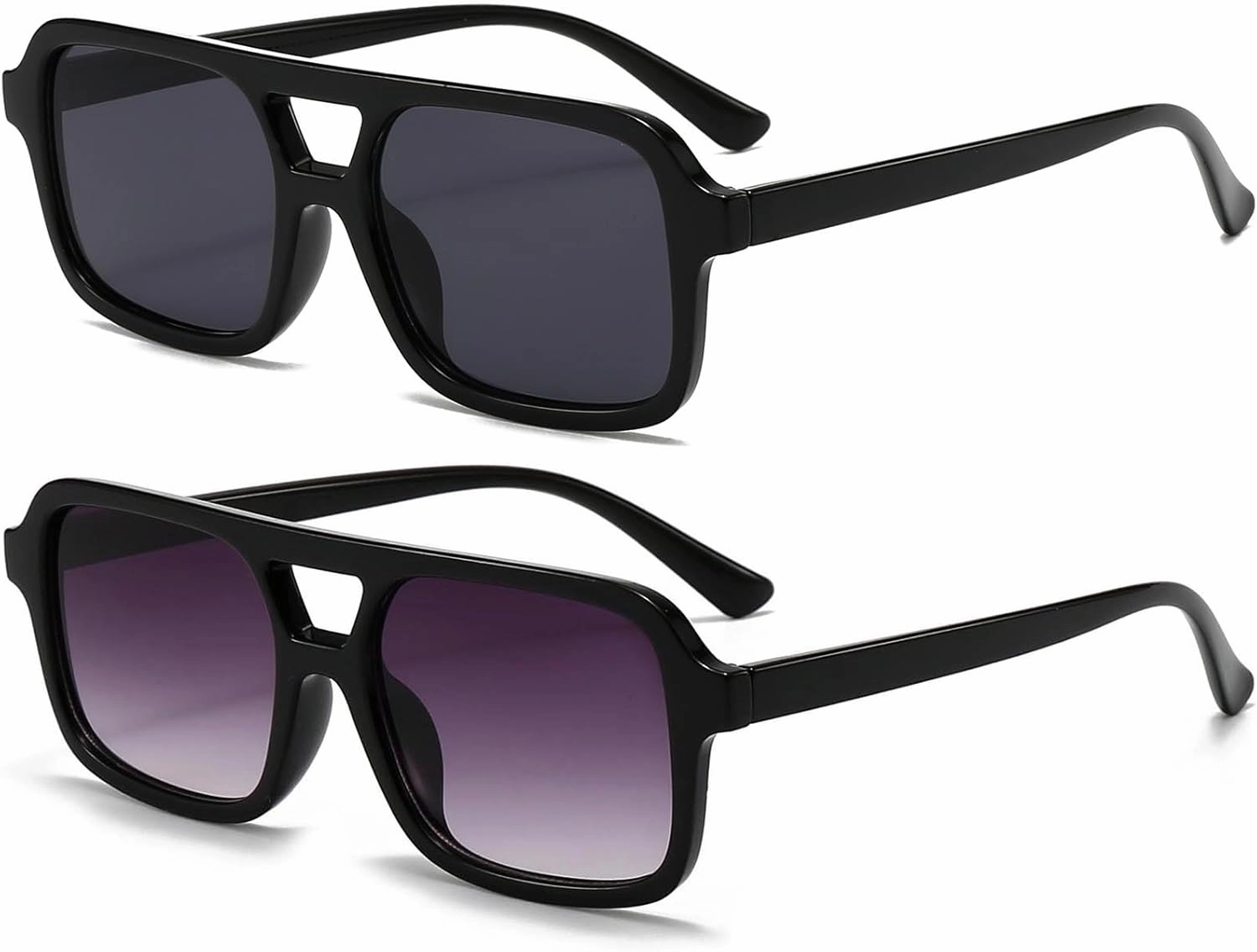 AIEYEZO Retro Square Sunglasses for Women Men Trendy Rectangle Aviator Sun Glasses Vintage 70s Shades