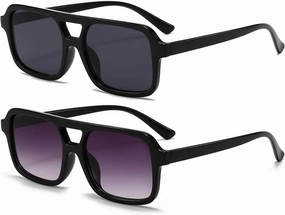 AIEYEZO Retro Square Sunglasses for Women Men Trendy Rectangle Aviator Sun Glasses Vintage 70s Shades