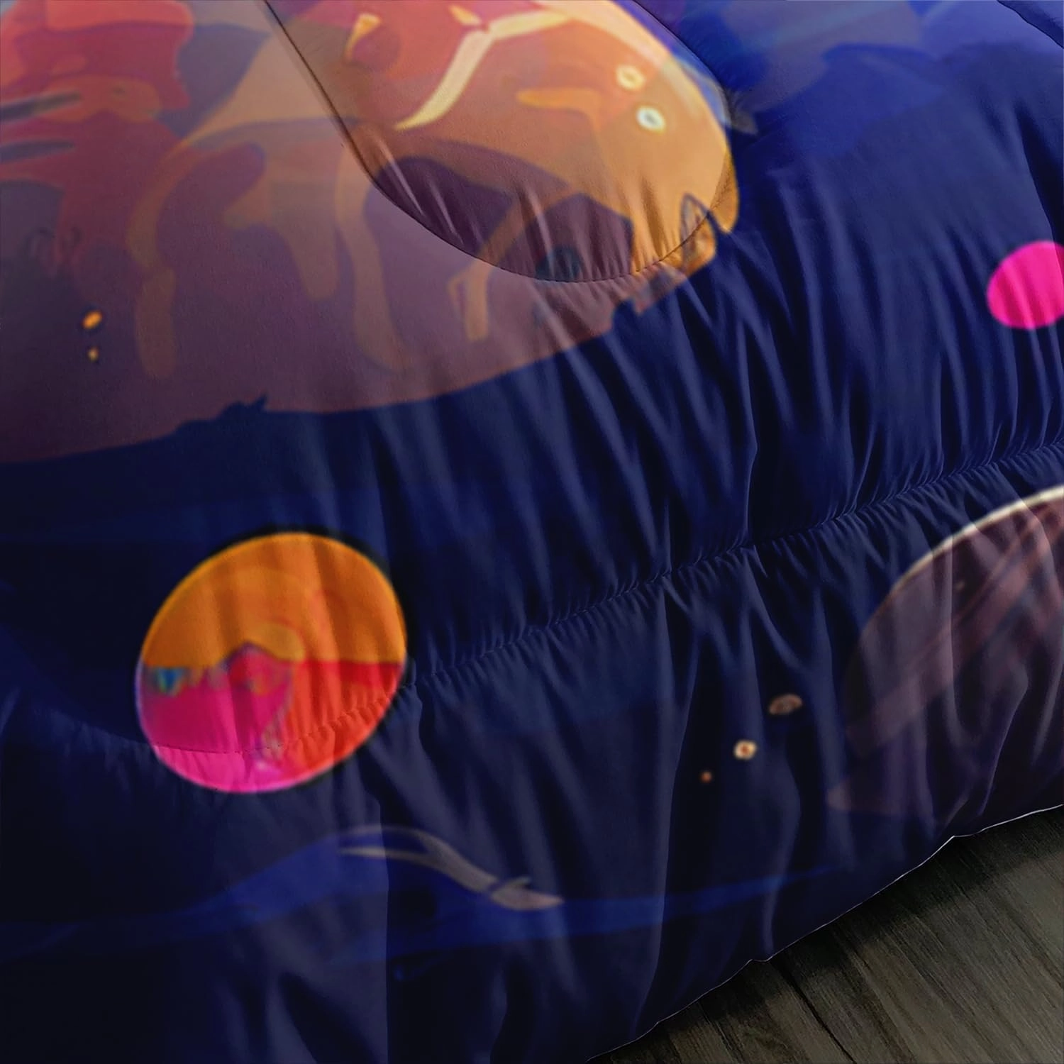 AILONEN 3D Astronaut Comforter Set Twin Size, Outer Space Bedding Set for Kids Girls Boys,Galaxy Bed in a Bag,Astronauts Walking in Space Duvet Set,1 Quilt   2 Pillowcases