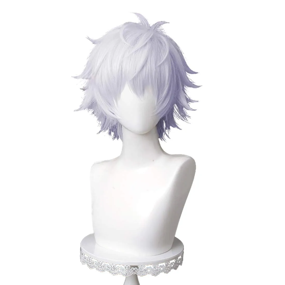 Alacos Anime Short Silver Cosplay Wig for Gojo Cosplay, Synthetic Wig with a Wig Cap for Anime Cosplay